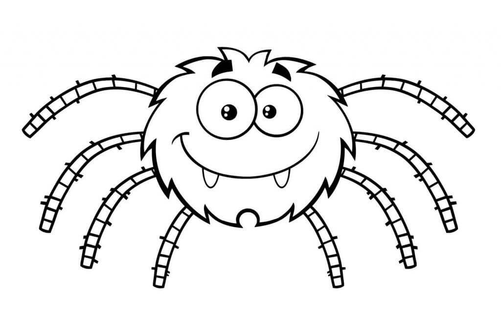 Dibujo de Araña Sonriente para Colorear y Imprimir