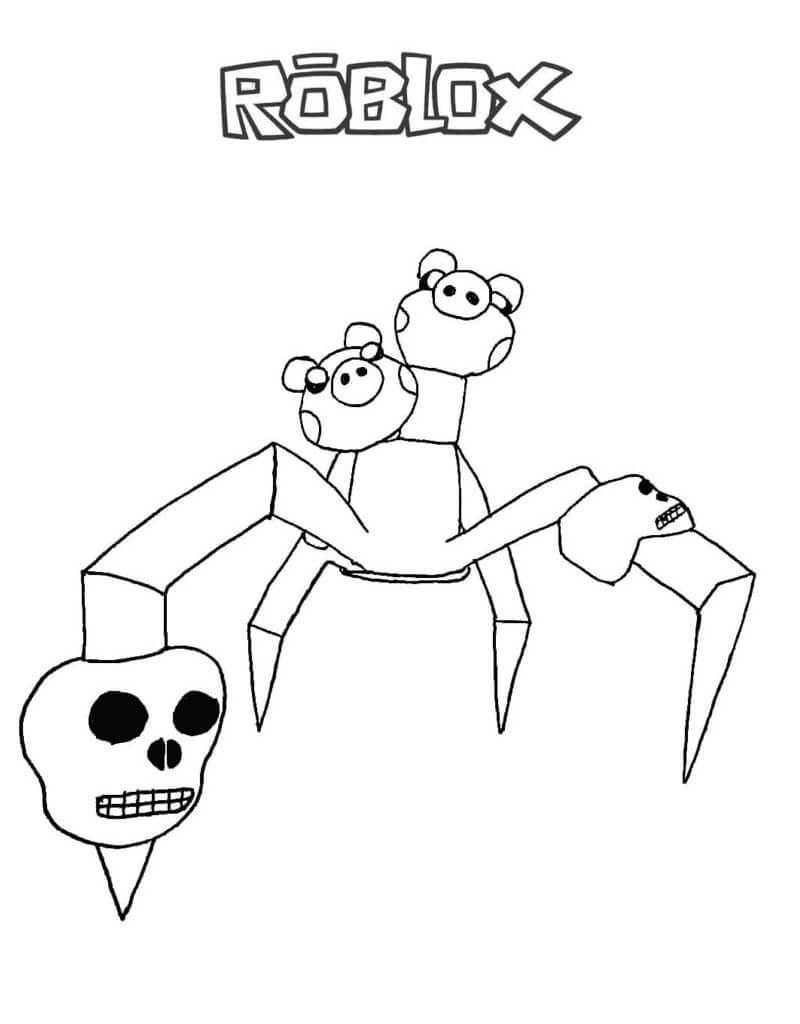 Dibujo de Cerdito Araña Roblox para Colorear y Imprimir