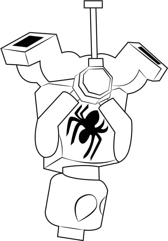 Dibujo de Hombre Araña Lego para Colorear y Imprimir