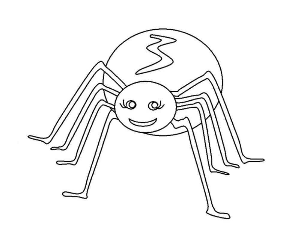 Dibujo de Linda Araña Divertida para Colorear y Imprimir