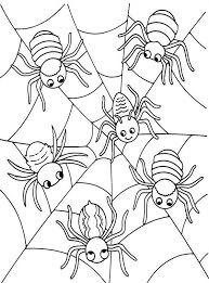 Dibujo de Seis Nidos de Araña para Colorear y Imprimir