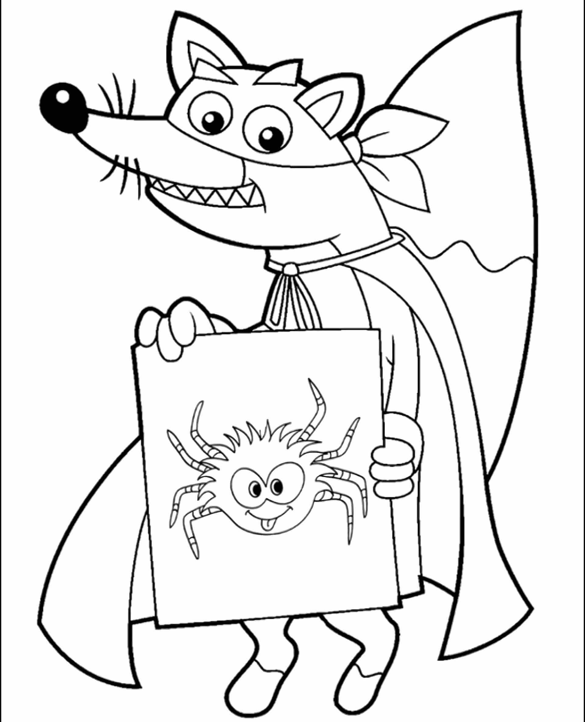 Dibujo de Zorro Swiper Pinto Una Araña para Colorear y Imprimir