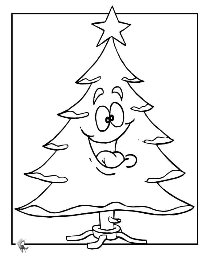 Dibujo de Árbol de Navidad Divertido para Colorear y Imprimir