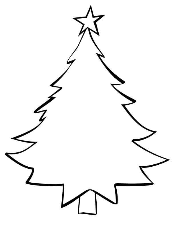 Dibujo de Árbol de Navidad Fácil para Colorear y Imprimir
