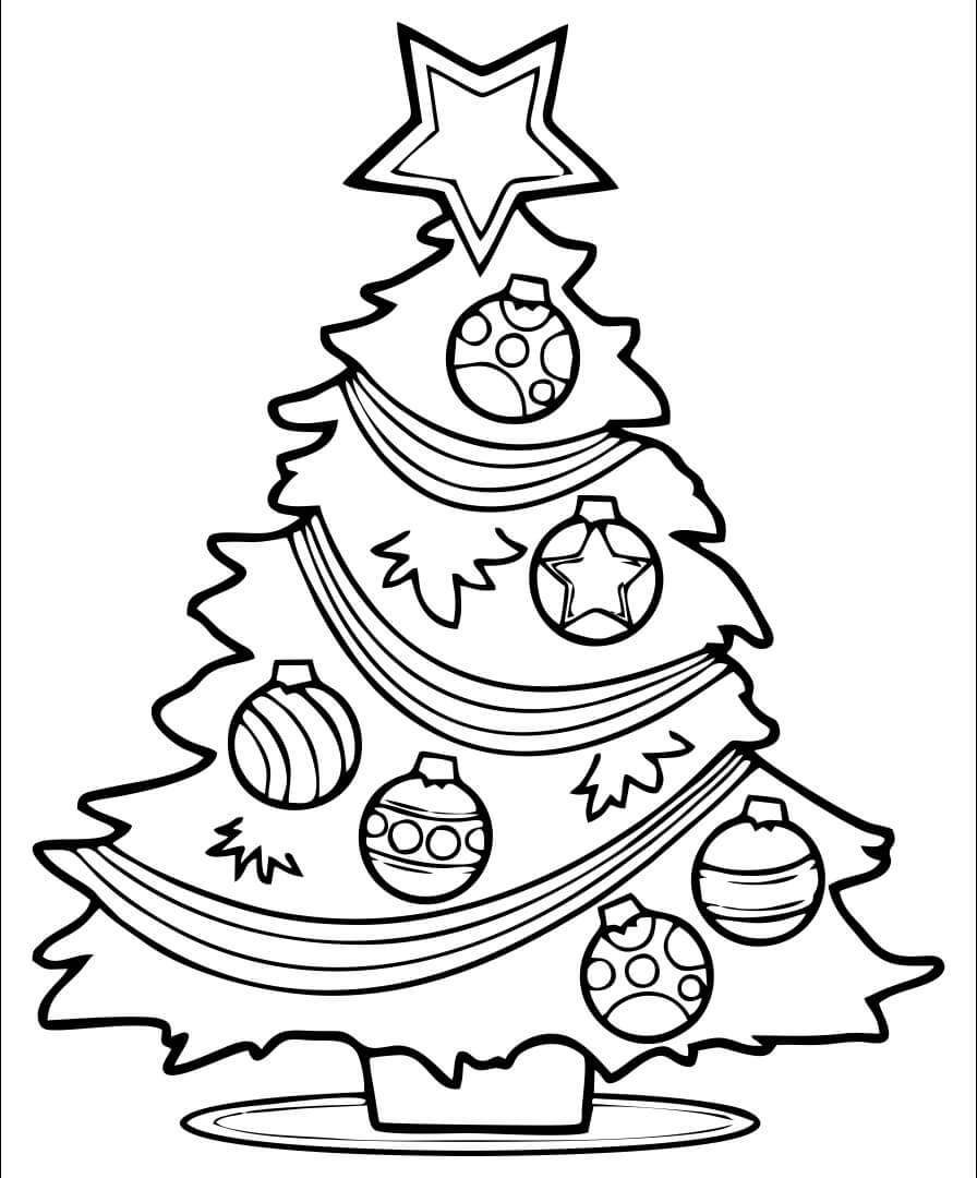 Dibujo de Árbol de Navidad Fotos Gratis para Colorear y Imprimir