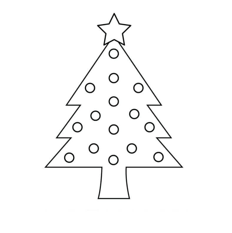 Dibujo de Árbol de Navidad Idea Gratis para Colorear y Imprimir