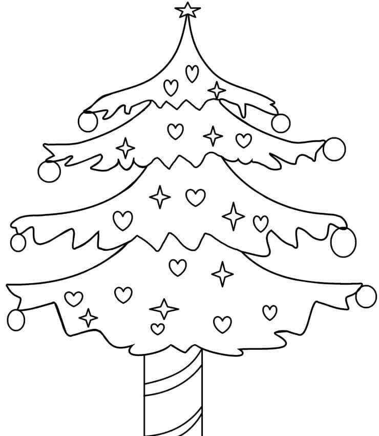 Dibujo de Árbol de Navidad Imágenes Gratis para Colorear y Imprimir