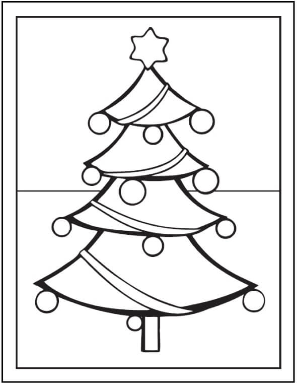 Dibujo de Árbol de Navidad Perfecto para Colorear y Imprimir