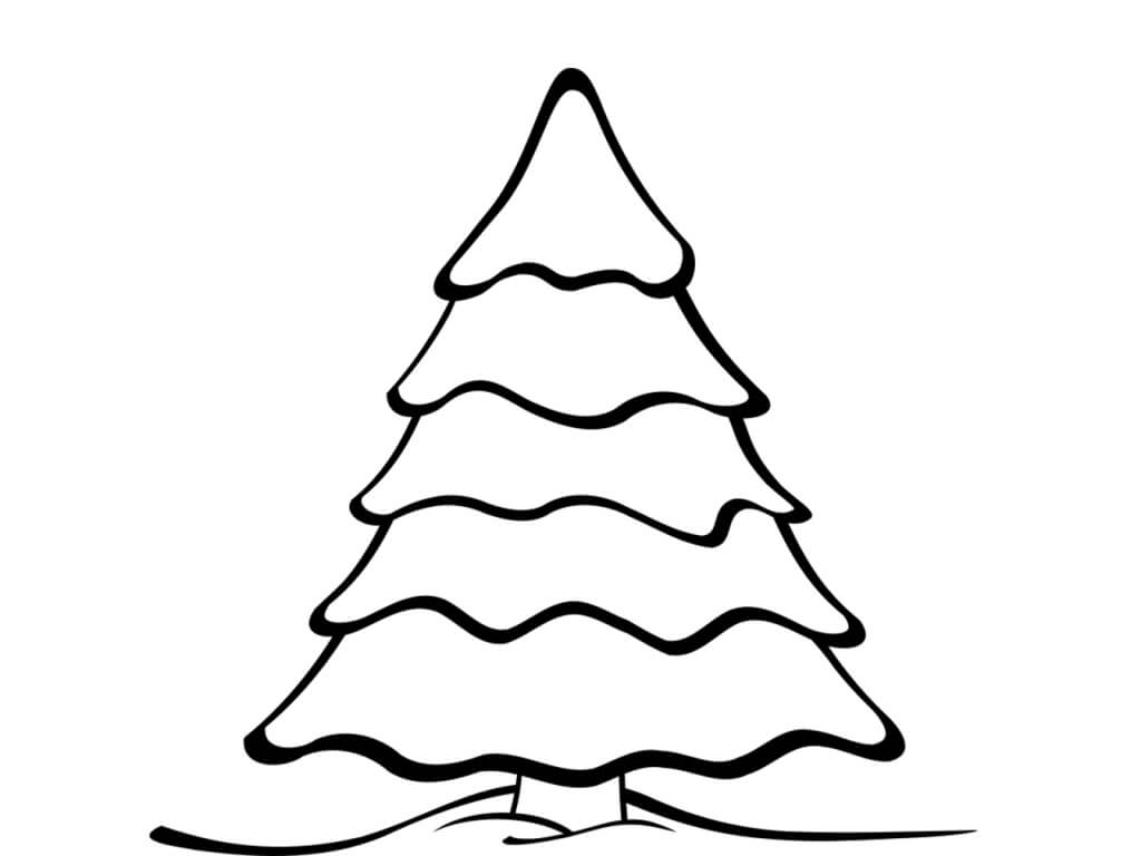 Dibujo de Dibujo Árbol de Navidad para Colorear y Imprimir
