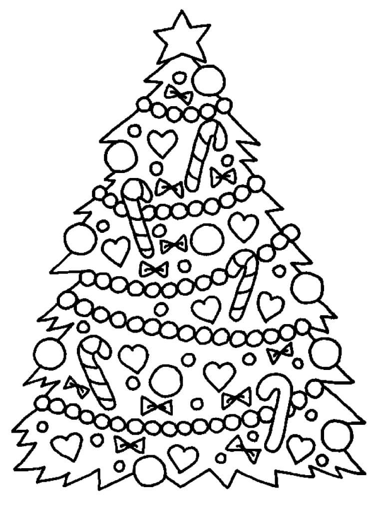Dibujo de Diseño Libre Del Árbol de Navidad para Colorear y Imprimir
