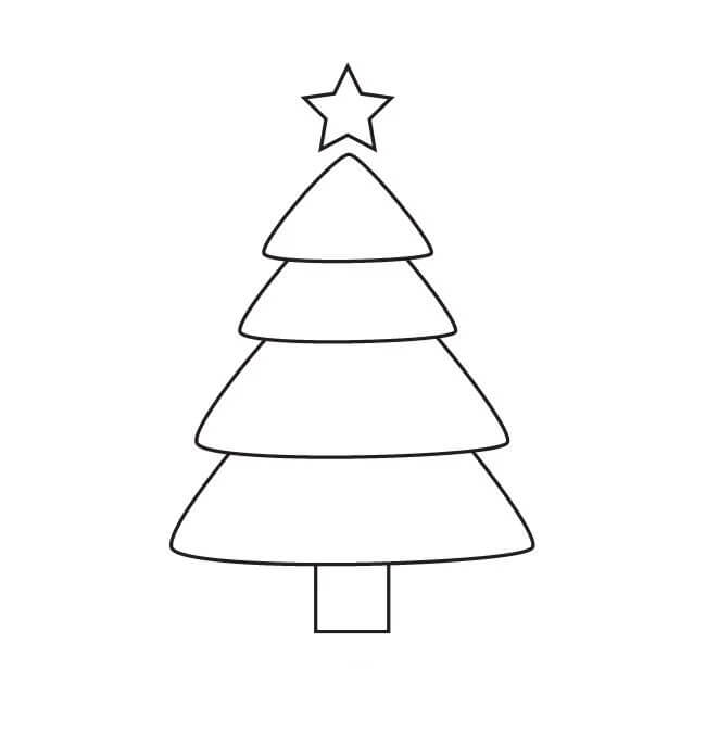 Dibujo de Dulce Árbol de Navidad para Colorear y Imprimir