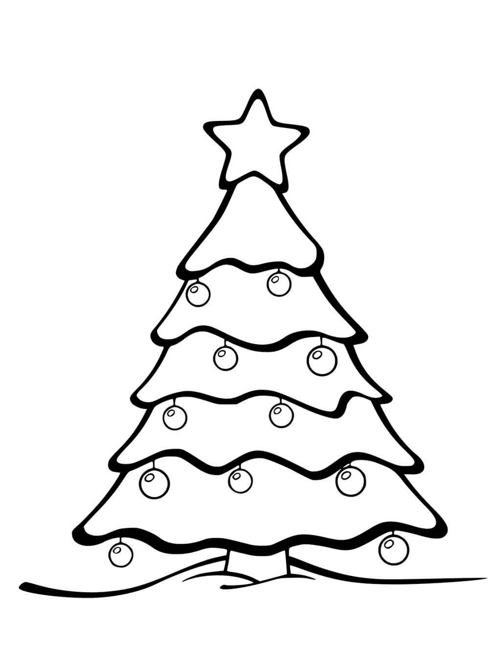 Dibujo de ¡Feliz Árbol de Navidad para Colorear y Imprimir