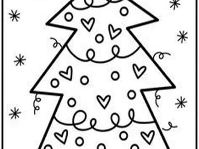Dibujo de Árbol de Navidad para Colorear y Imprimir