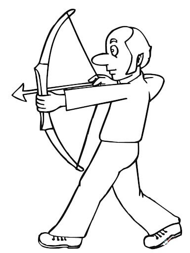 Dibujo de Arquero Divertido para Colorear y Imprimir