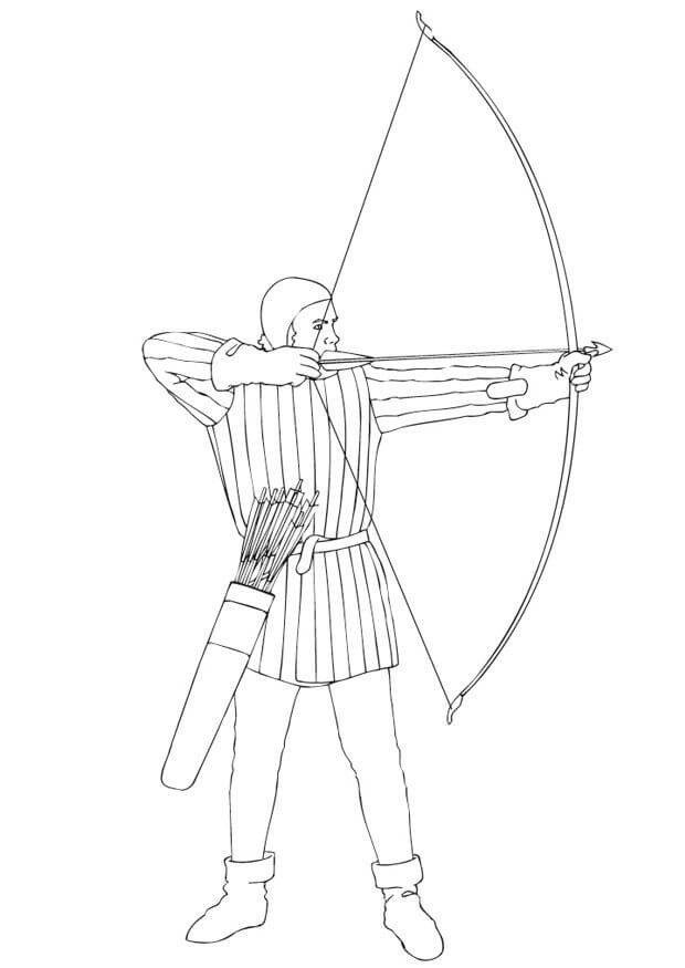 Dibujo de Arquero Impresionante para Colorear y Imprimir