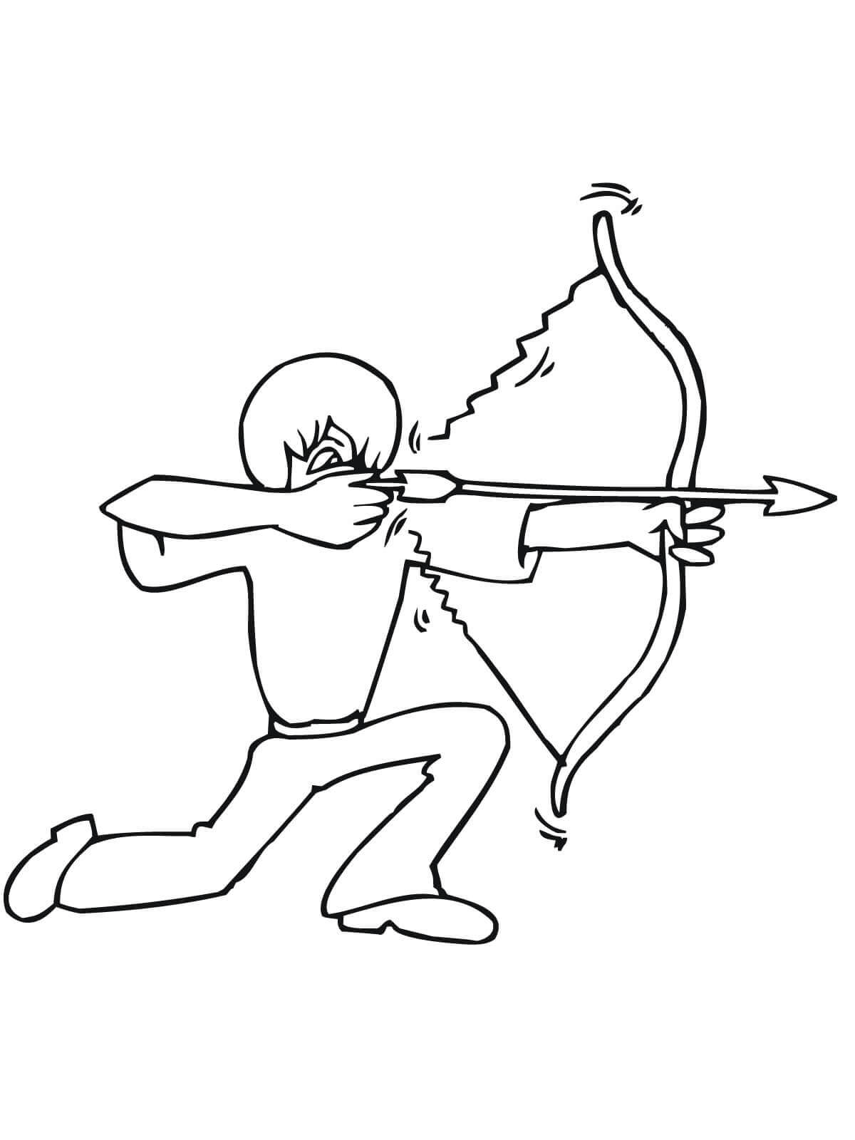 Dibujo de Tiro Con Arco Agradable para Colorear y Imprimir