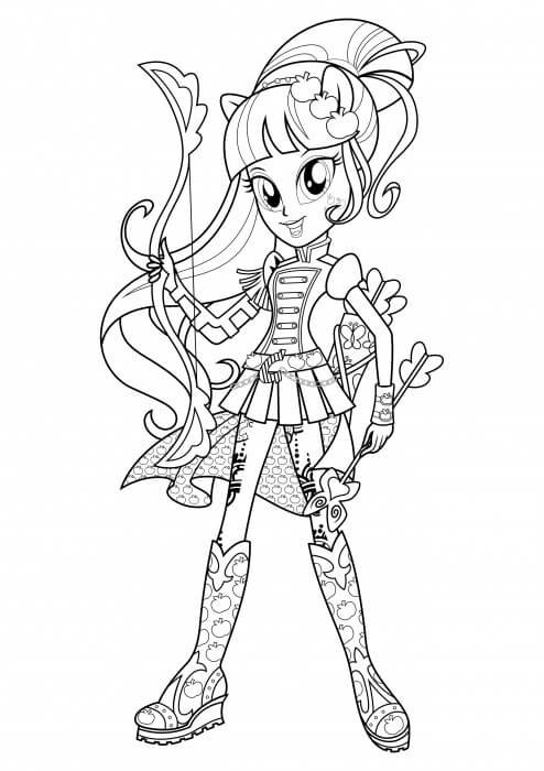 Dibujo de Tiro Con Arco Applejack para Colorear y Imprimir