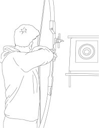 Dibujo de Tiro Con Arco Basíco para Colorear y Imprimir