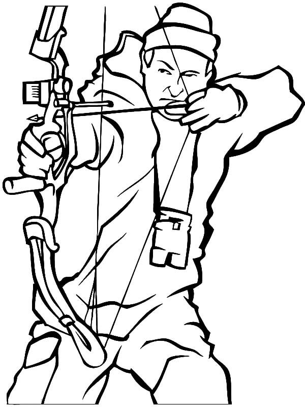 Dibujo de Tiro Con Arco Chico Genial para Colorear y Imprimir