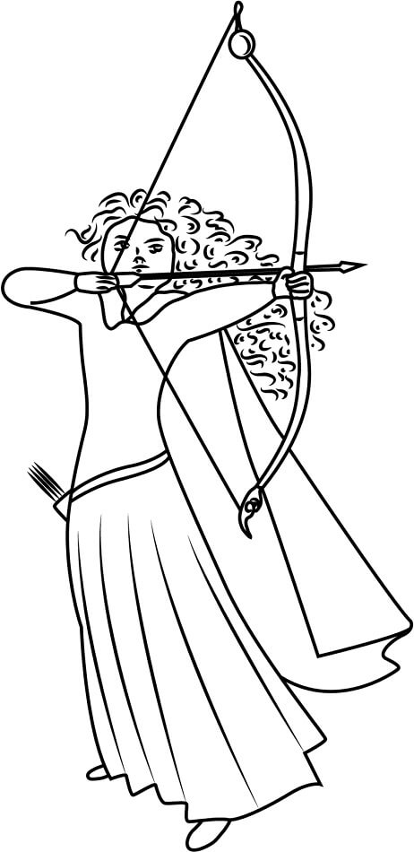 Dibujo de Tiro Con Arco de Mérida para Colorear y Imprimir