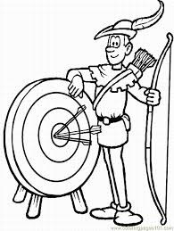 Dibujo de Tiro Con Arco Perfecto para Colorear y Imprimir