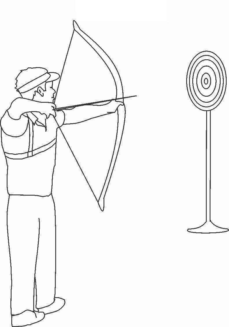 Dibujo de Tiro Con Arco Simple para Colorear y Imprimir
