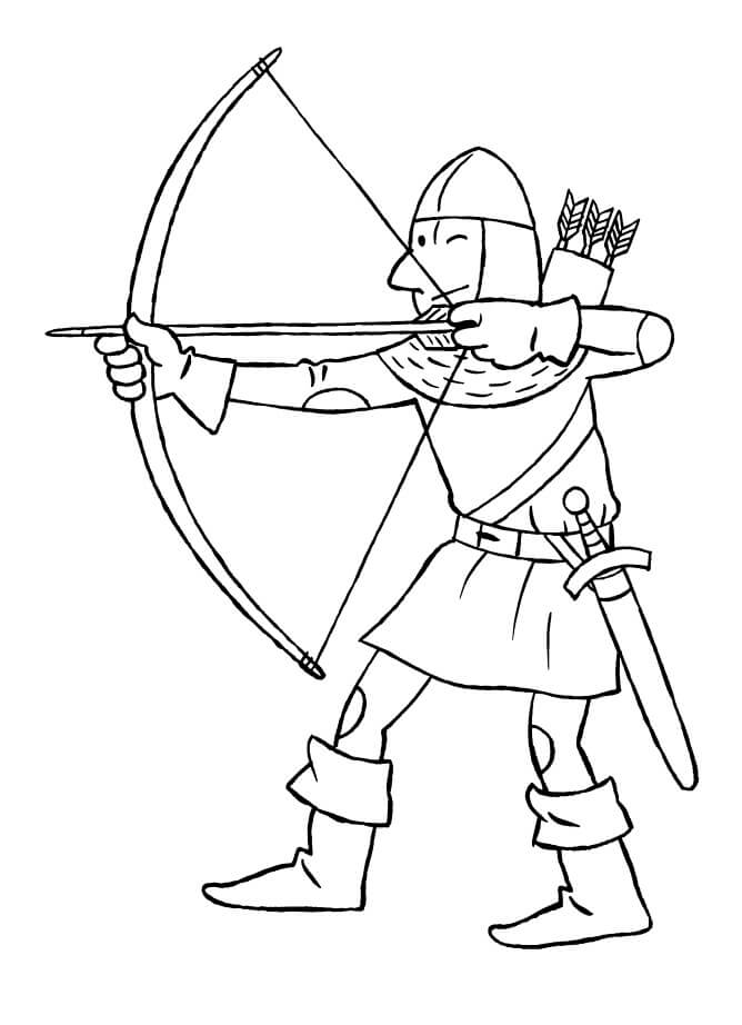 Dibujo de Tiro Con Arco Soldado para Colorear y Imprimir
