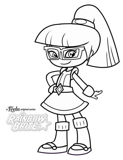 Dibujo de Tímido Violeta Sonriendo para Colorear y Imprimir