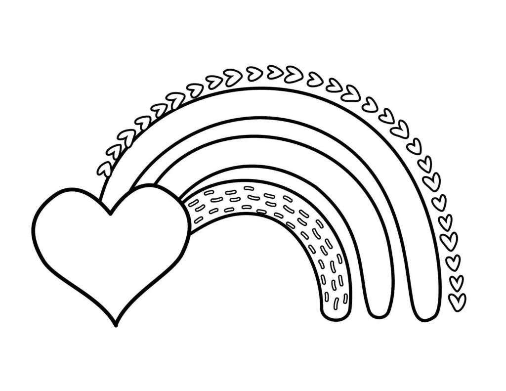 Dibujo Arco Iris Imprimible Para Colorear