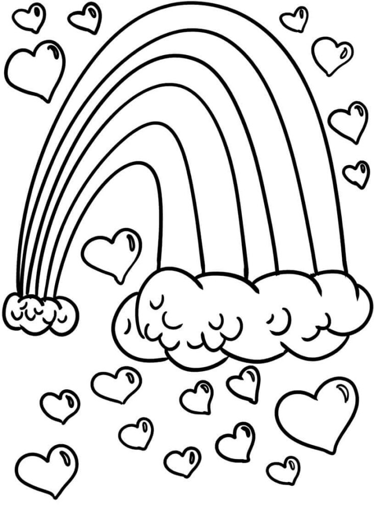 Dibujo Arcoiris Basico Para Colorear