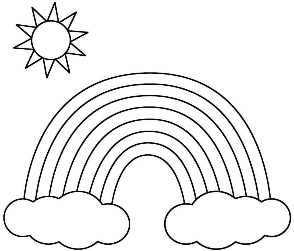 Dibujo Arcoiris Con Sol Para Colorear