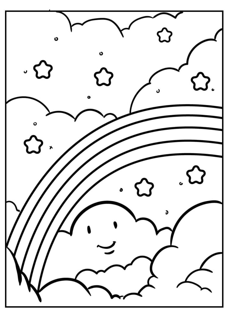 Dibujo Arcoiris Increible Para Colorear