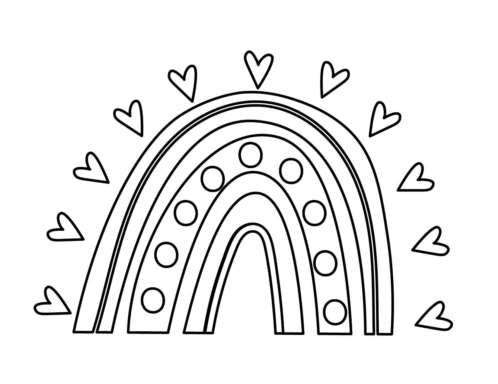 Dibujo de Arcoíris Normales para Colorear y Imprimir