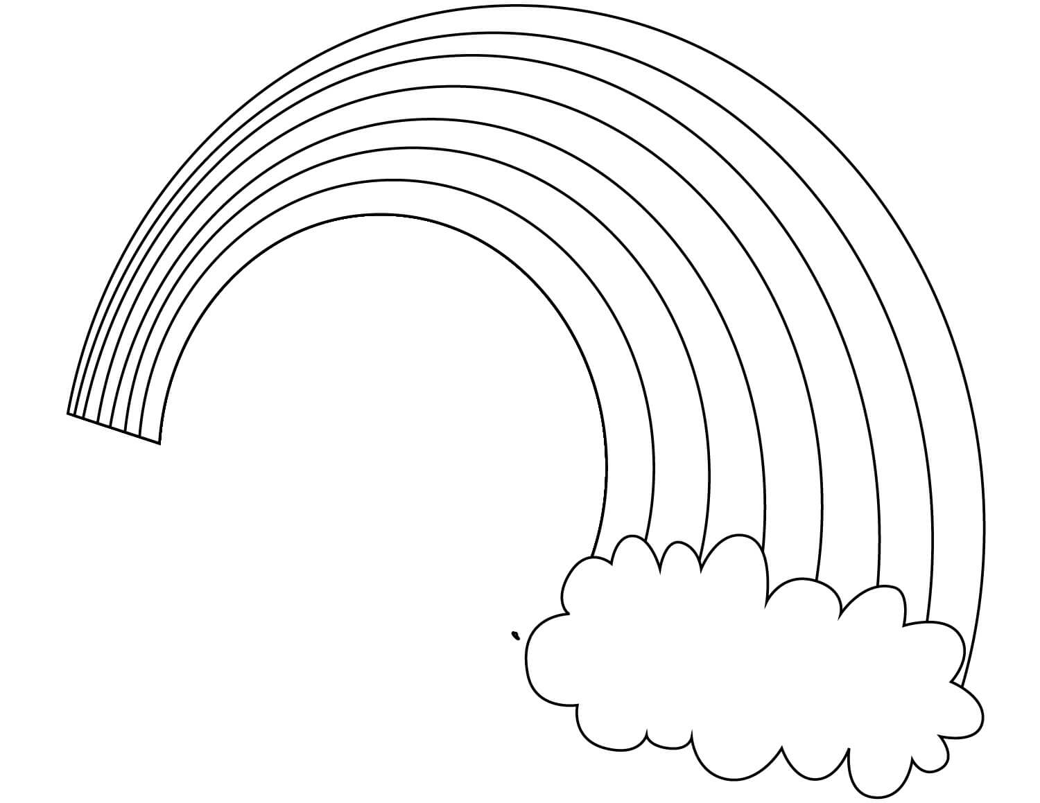 Dibujo de Bonito Arcoíris para Colorear y Imprimir