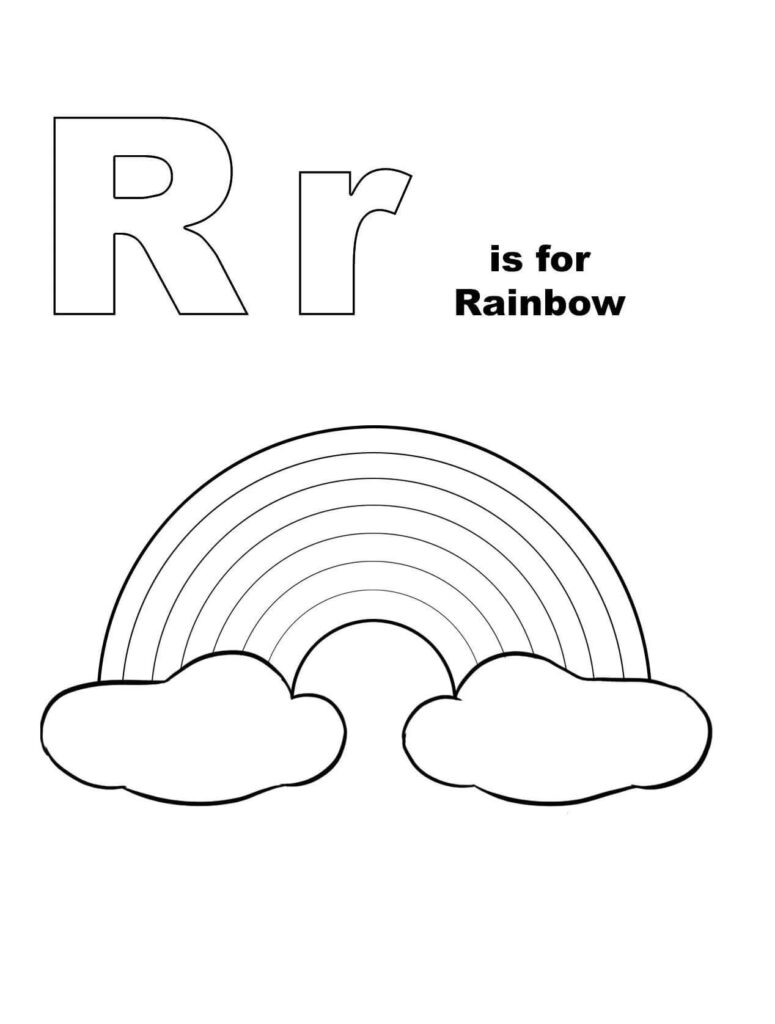 Dibujo R Es Para Arcoiris Para Colorear