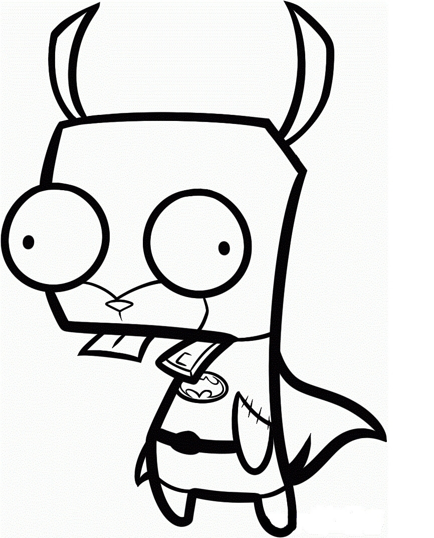 Dibujo de Ardilla Chibi Batman 1 para Colorear y Imprimir