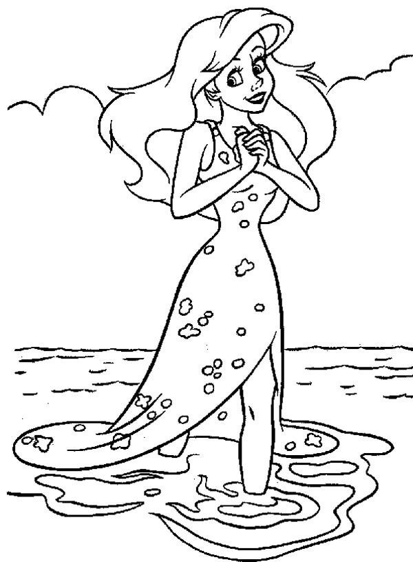 Dibujo de Ariel de Pie para Colorear y Imprimir