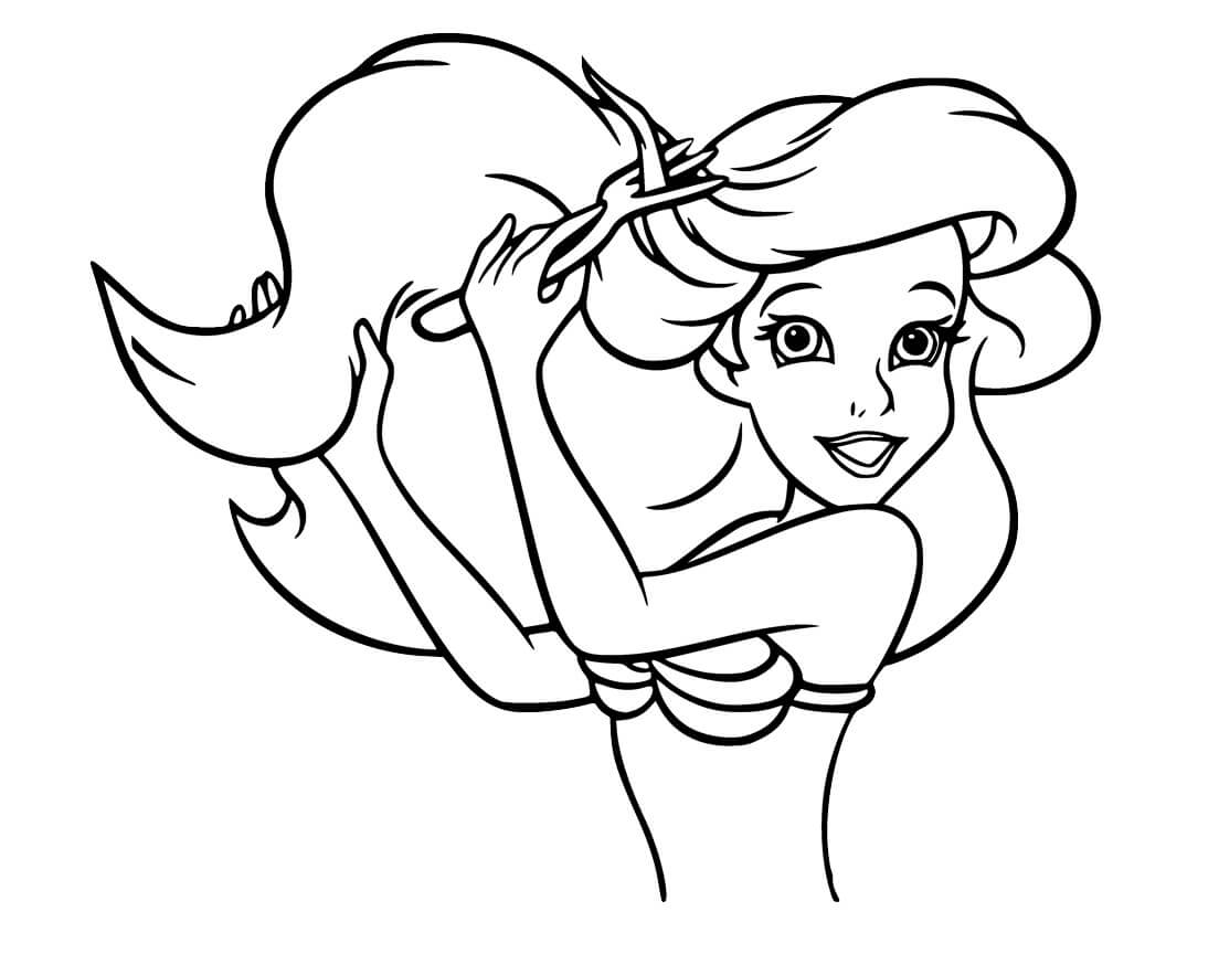 Dibujo de Ariel Sé Corto El pelo para Colorear y Imprimir