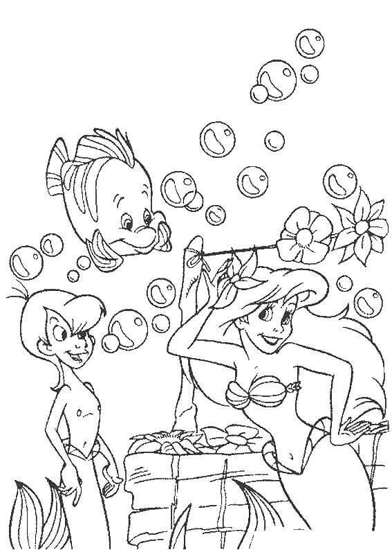 Dibujo de Linda Ariel y Amigas para Colorear y Imprimir