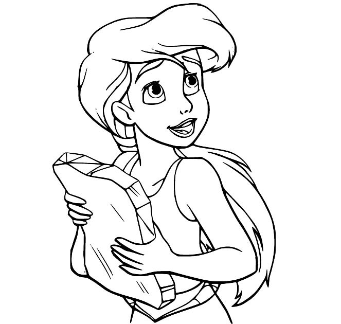 Dibujo de Pequeña Ariel Linda para Colorear y Imprimir