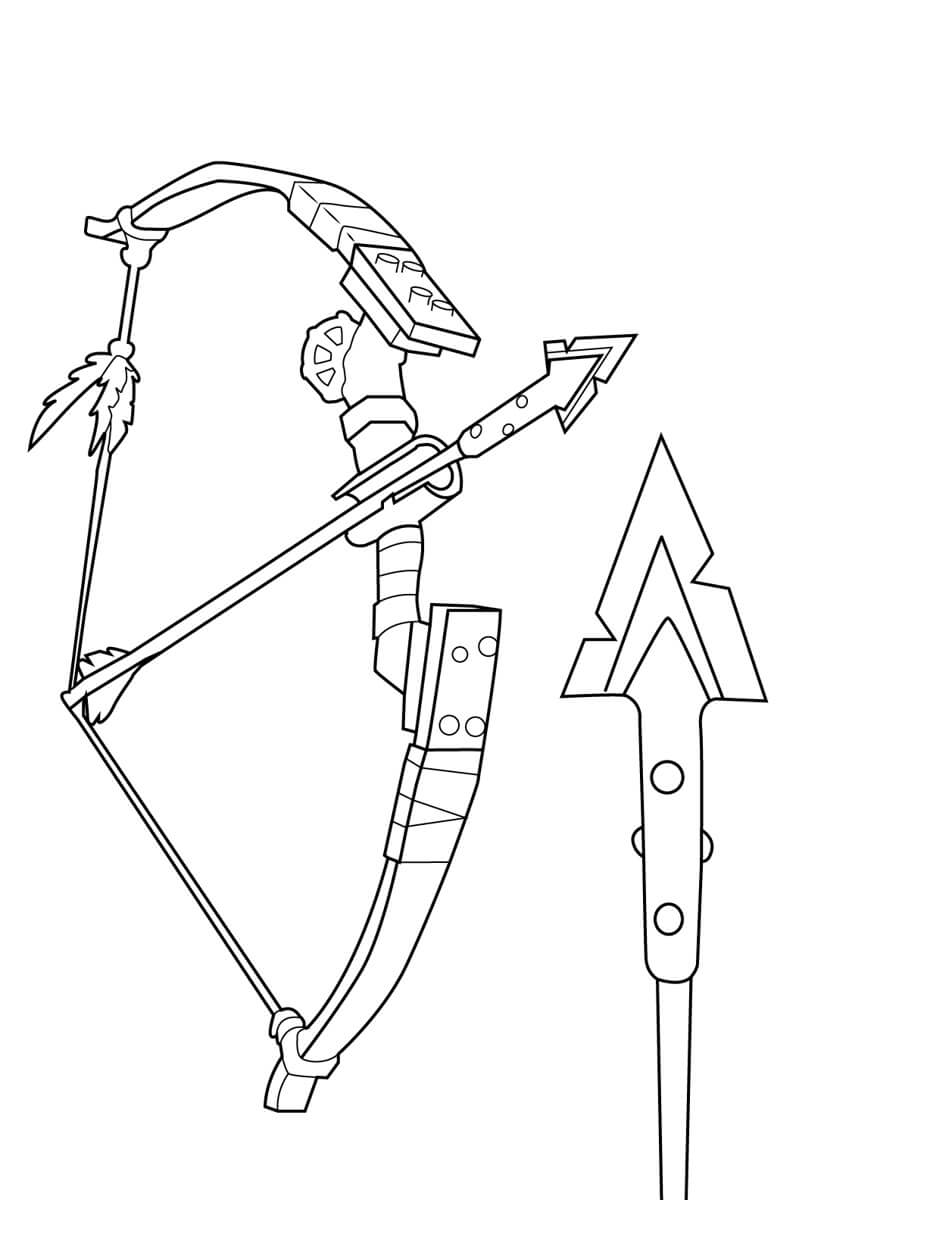 Dibujo de Arco Improvisado Fortnite para Colorear y Imprimir