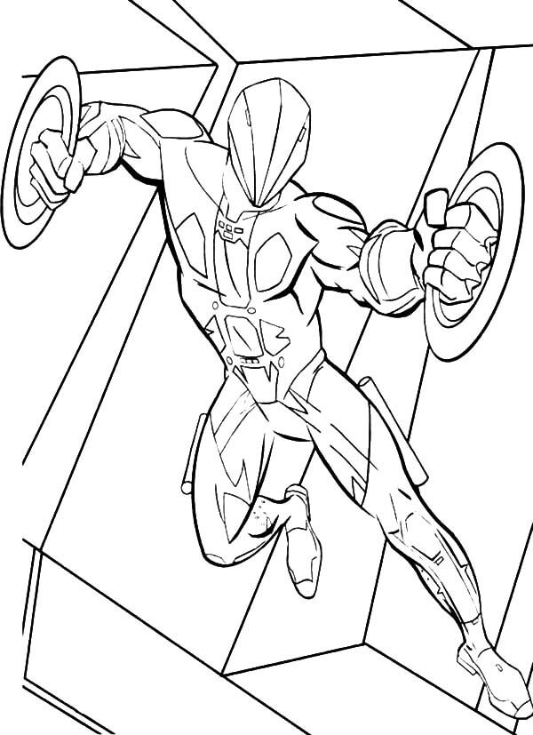 Dibujo de Arma Enemiga de Doble Hoja de Tron para Colorear y Imprimir