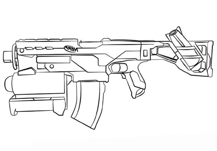 Dibujo de Arma Impresionante para Colorear y Imprimir