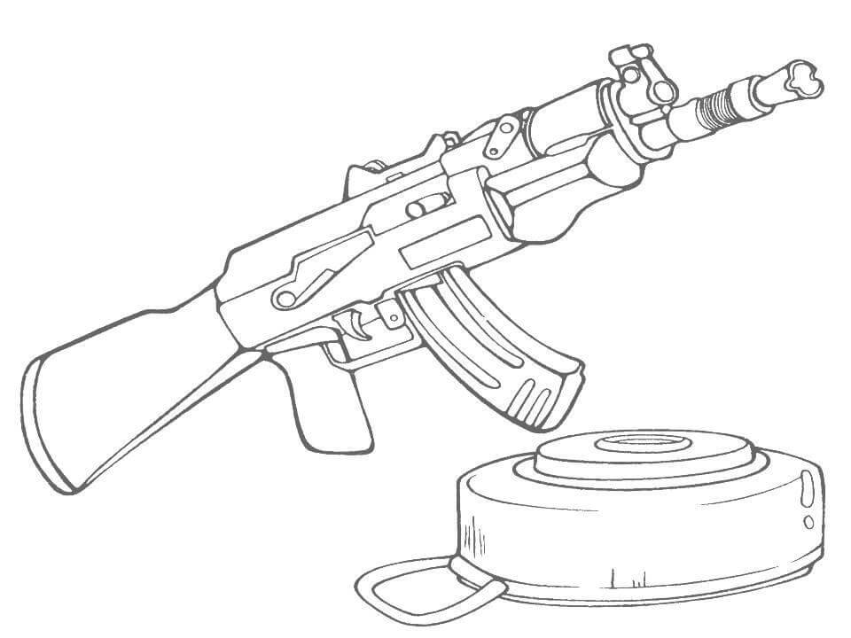 Dibujo de Arma Militar Básica para Colorear y Imprimir