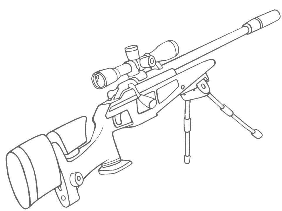 Dibujo de Arma Militar para Colorear y Imprimir