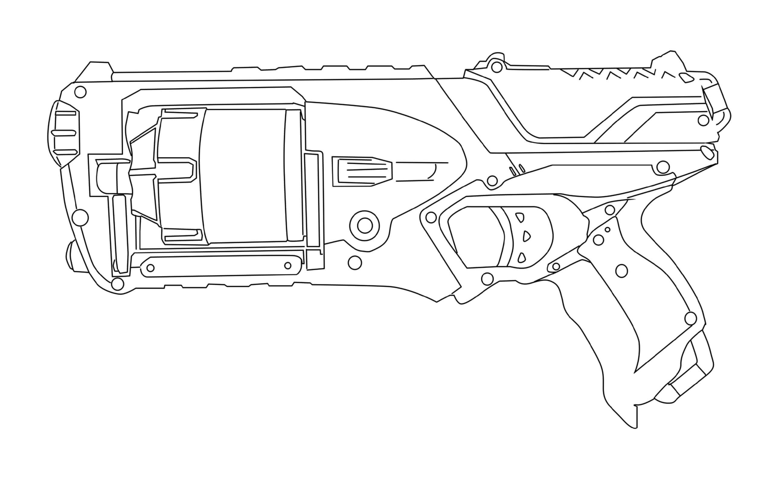 Dibujo de Arma Nerf para Colorear y Imprimir