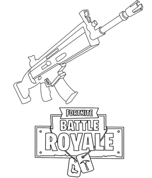 Dibujo de Armas de Fortnite para Colorear y Imprimir