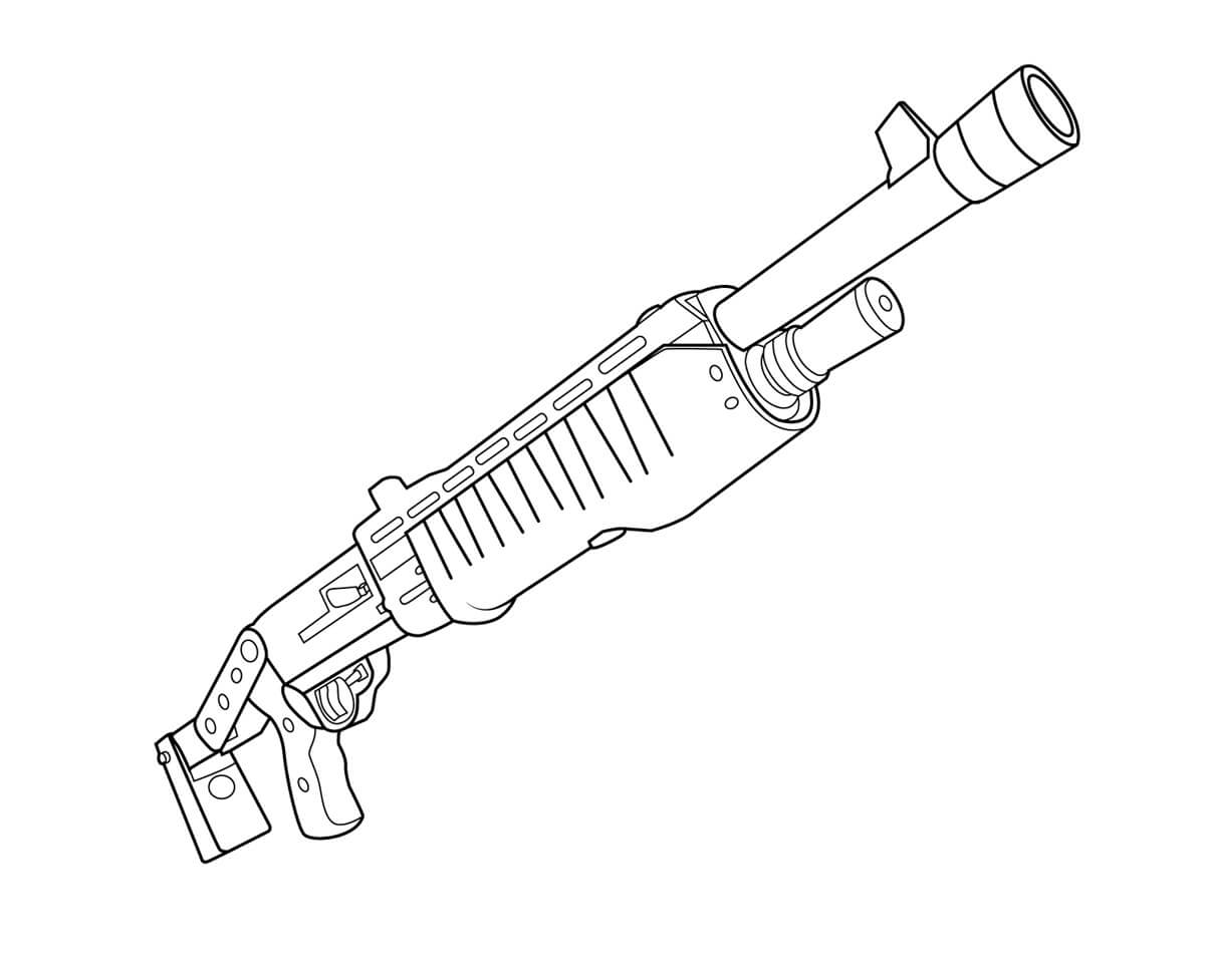 Dibujo de Avestruz Arma Fortnite para Colorear y Imprimir