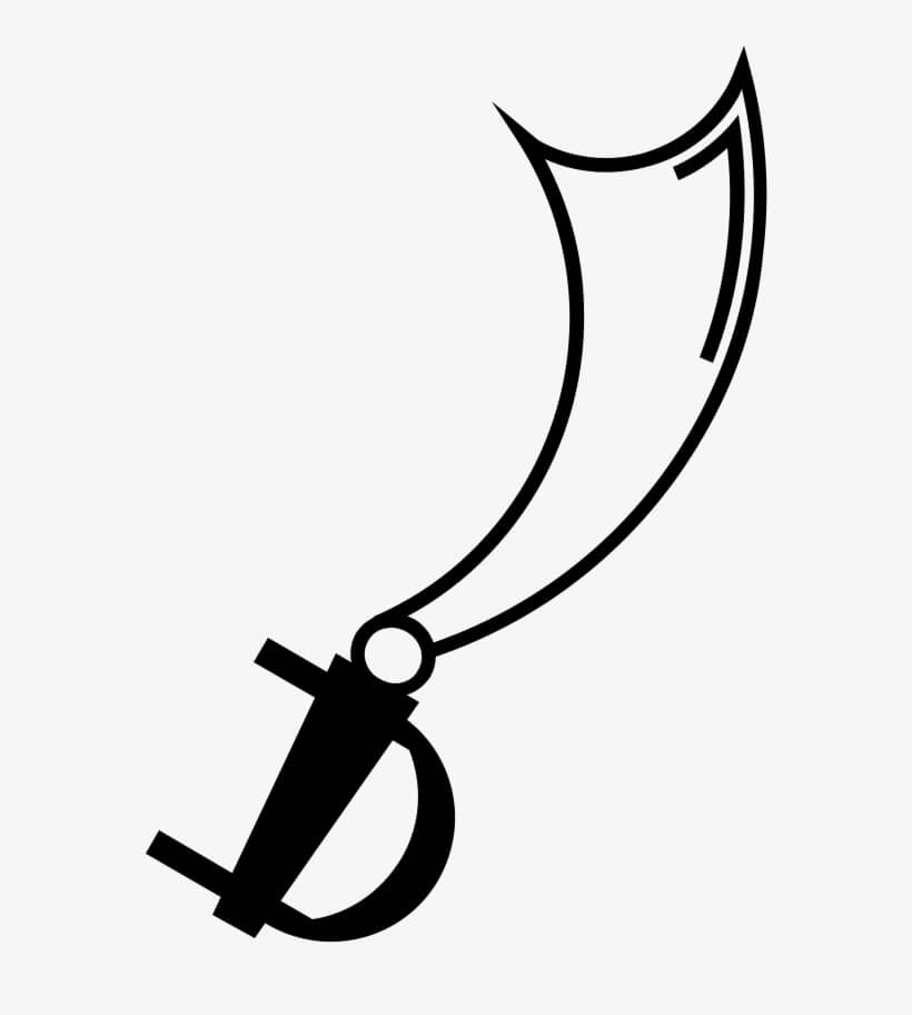 Dibujo de Espada Pirata para Colorear y Imprimir