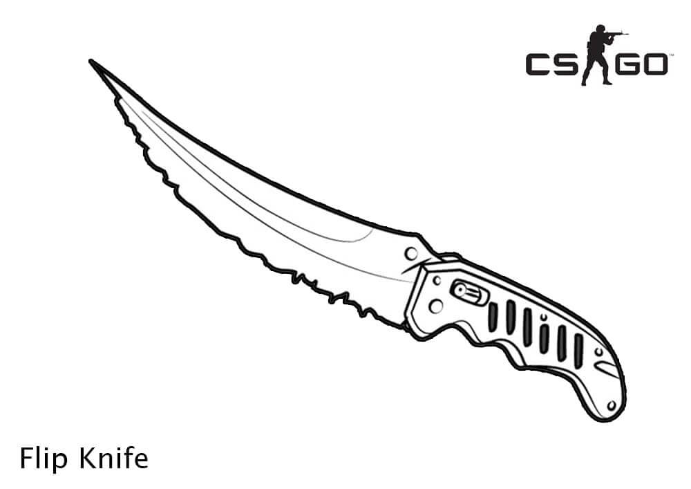 Dibujo de Flip Knife de Cs Go para Colorear y Imprimir